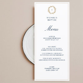 Minimalistisch menu van de Navy Baby Boy Baptism C