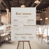 Minimalistisch menu van de officiële bruine bruilo poster