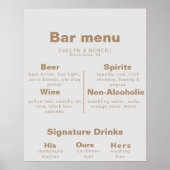 Minimalistisch menu van de officiële bruine bruilo poster (Voorkant)