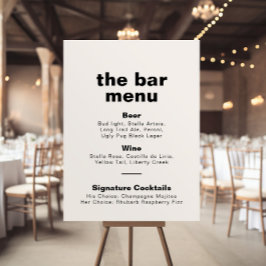 Minimalistisch menu van de officiële verbindingsba poster