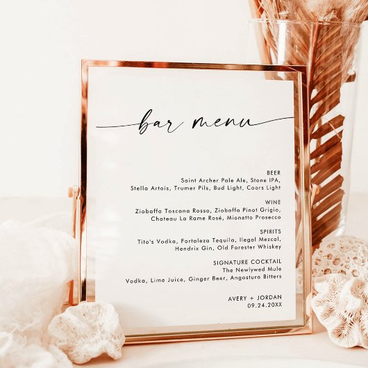 Minimalistisch menu van de verbindingsbalk | Menu  Poster