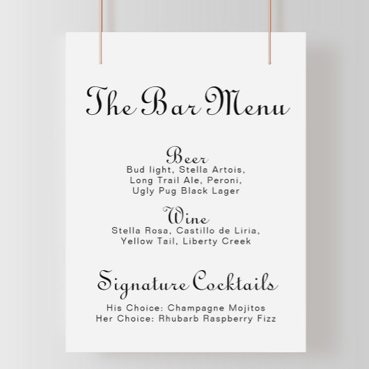 Minimalistisch menu van de verbindingsbalk poster