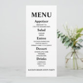 Minimalistisch menu van GraduPartij voedsel (Staand voorkant)
