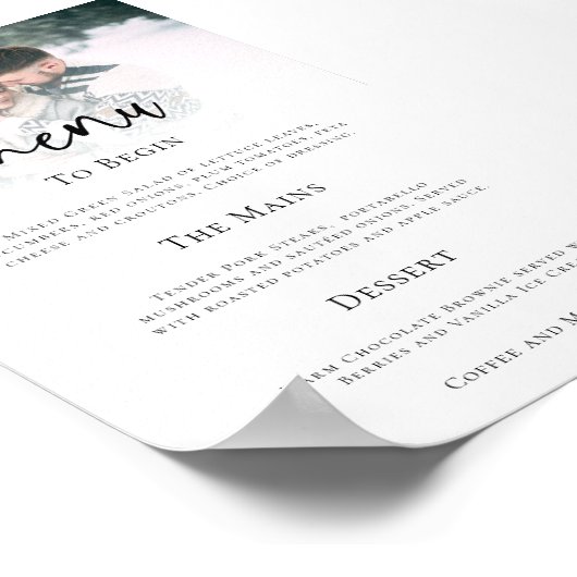 Minimalistisch menu van het kabelbinden van het fo poster (Hoek)