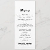 Minimalistisch menu van het officiële huwelijk (Voorkant)