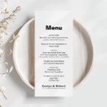 Minimalistisch menu van het officiële huwelijk<br><div class="desc">Deze minimalistische elegante formele trouwmenukaart is perfect voor een rustige bruiloft. Het ontwerp is voorzien van een mooi lettertype om uw evenement te verfraaien.</div>