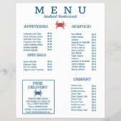 Minimalistisch menu van het restaurant C van de Se (Voorkant)