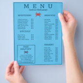 Minimalistisch menu van het restaurant D van de Se (Hand)