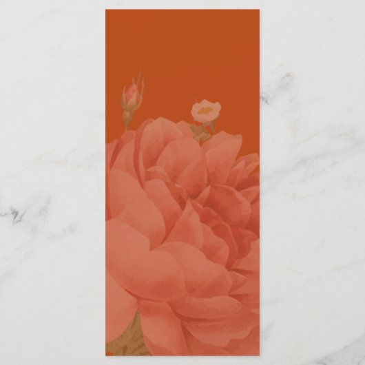 Minimalistisch menu van Terracotta Floral Wedding  (Achterkant)