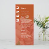 Minimalistisch menu van Terracotta Floral Wedding  (Staand voorkant)