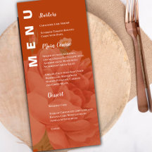 Minimalistisch menu van Terracotta Floral Wedding 