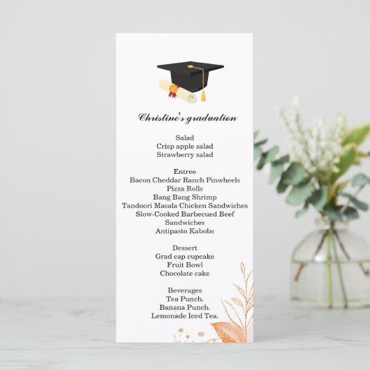 Minimalistisch menu voor het diner van de scriptcu (Staand voorkant)