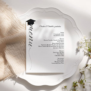 Minimalistisch menu voor het diner van de scriptcu kaart