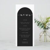 Minimalistisch menu voor moderne Arch Black Wedden (Staand voorkant)