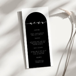 Minimalistisch menu voor moderne Arch Black Wedden