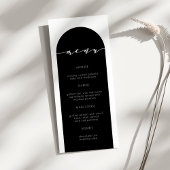 Minimalistisch menu voor moderne Arch Black Wedden