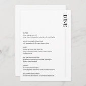 Minimalistisch menu voor zwart-witbruiloft 5x7 Mod (Voorkant / Achterkant)