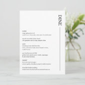 Minimalistisch menu voor zwart-witbruiloft 5x7 Mod (Staand voorkant)