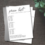 Minimalistisch menu Witte faux Silver Line Beauty<br><div class="desc">Elegant ontwerp van de menubalculair sjabloon voor schoonheidsgerelateerde professionals. Eenvoudig elegant ontwerp met faux zilver/zwarte lijn en witte achtergrond. Schone elegante vormgeving. Neem contact met ons op als je hulp nodig hebt om dit product aan te passen.</div>