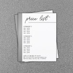 Minimalistisch menu Witte faux Silver Line Beauty<br><div class="desc">Elegant ontwerp van de menubalculair sjabloon voor schoonheidsgerelateerde professionals. Eenvoudig elegant ontwerp met faux zilver/zwarte lijn en witte achtergrond. Schone elegante vormgeving. Neem contact met ons op als je hulp nodig hebt om dit product aan te passen.</div>