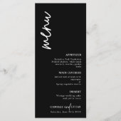 Minimalistisch menu Zwart en Wit Weddenschap (Voorkant)