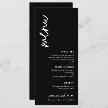 Minimalistisch menu Zwart en Wit Weddenschap