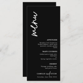 Minimalistisch menu Zwart en Wit Weddenschap