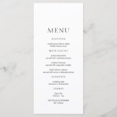 Minimalistisch menu Zwart en Wit Weddenschap (Voorkant)