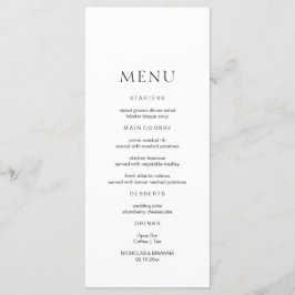 Minimalistisch menu Zwart en Wit Weddenschap