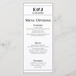 Minimalistisch menu Zwart en Wit Weddenschap