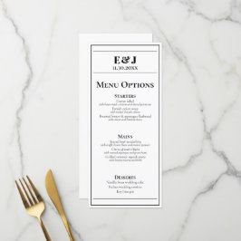 Minimalistisch menu Zwart en Wit Weddenschap