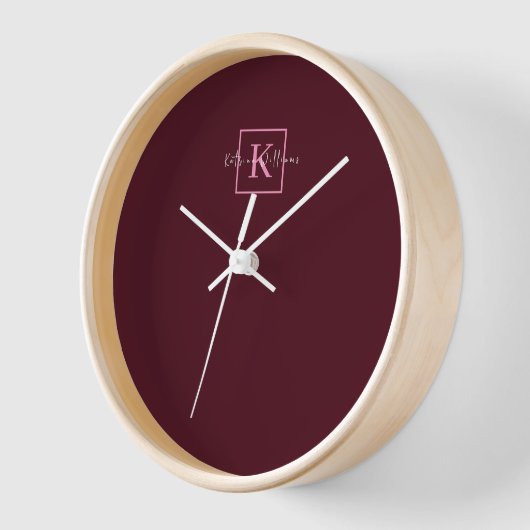 Minimalistisch merk Logo bordeaux roze monogram (Hoek)