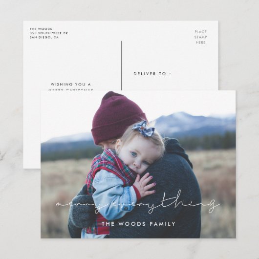 Minimalistisch Merry, alles foto Feestdagenkaart (Voorkant / Achterkant)