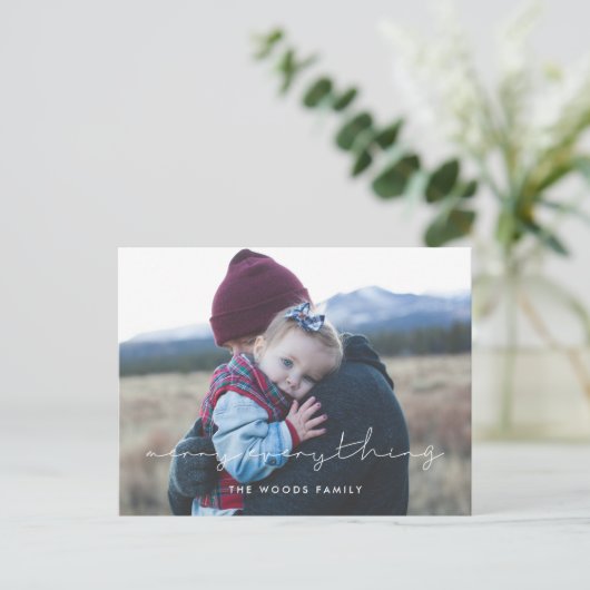 Minimalistisch Merry, alles foto Feestdagenkaart (Staand voorkant)