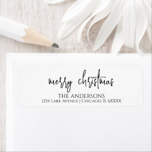 Minimalistisch Merry & Bright Vakantie retour adre Etiket