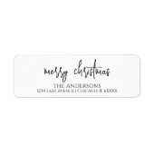 Minimalistisch Merry & Bright Vakantie retour adre Etiket (Voorkant)