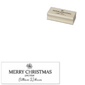 Minimalistisch Merry Christmas Flower Label Rubberstempel (Gestempeld)