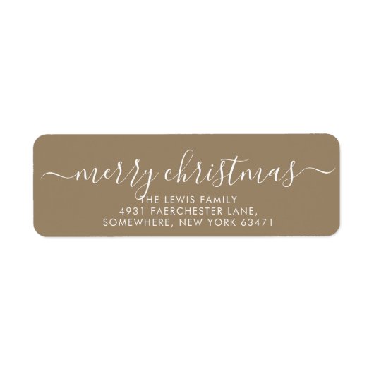 Minimalistisch Merry Christmas Gold-label Etiket (Voorkant)