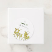 Minimalistisch Merry Christmas Gold Rendier Gift Bedankjes Labels (In situ)