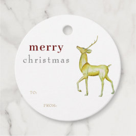 Minimalistisch Merry Christmas Gold Rendier Gift Bedankjes Labels