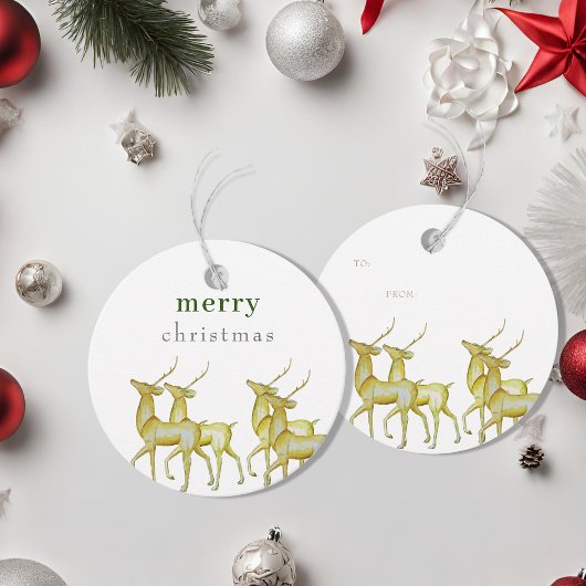 Minimalistisch Merry Christmas Gold Rendier Gift Bedankjes Labels