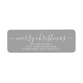 Minimalistisch Merry Christmas Grey Label (Voorkant)