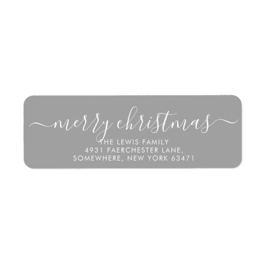 Minimalistisch Merry Christmas Grey Label (Voorkant)