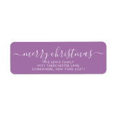 Minimalistisch Merry Christmas Lavendel Label (Voorkant)