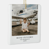 Minimalistisch Merry Christmas Photo Keramisch Orn Ornament (Rechts)