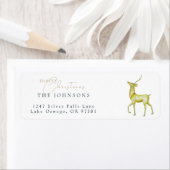 Minimalistisch Merry Christmas Rendier retour adre Etiket (Insitu)