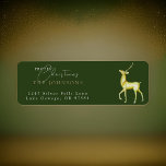 Minimalistisch Merry Christmas Rendier retour adre Etiket<br><div class="desc">Een prangende handbeschilderde waterverf gouden rendier op een chique vakantie retour adreslabel</div>