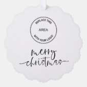 Minimalistisch Merry Christmas Script Logo Company Ornament Kaart (Voorkant)
