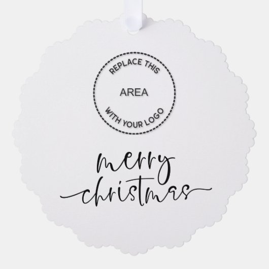 Minimalistisch Merry Christmas Script Logo Company Ornament Kaart (Voorkant)