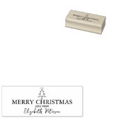 Minimalistisch Merry Christmas Tree Label Rubberstempel (Gestempeld)
